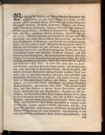 [Kayserliches Privilegium 1789. den 13ten Januar] : ]