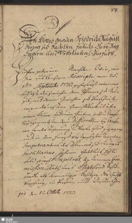 S. Von Gottes Gnaden Friedrich August, Herzog zu Sachsen....