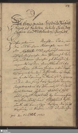 S. Von Gottes Gnaden Friedrich August, Herzog zu Sachsen....