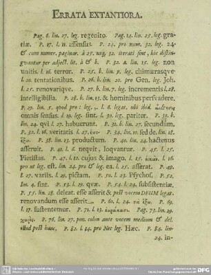 Errata Extantiora