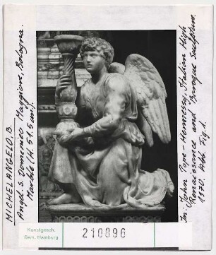 Michelangelo: Bologna, San Domenico, Marmorschrein des Hl. Dominikus, Leuchterengel