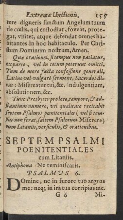 Septem Psalmi Poenitentiales cum Litaniis.