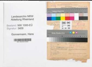 Entnazifizierung Hans Gonnermann, geb. 28.08.1888 (Bahnsekretaer)