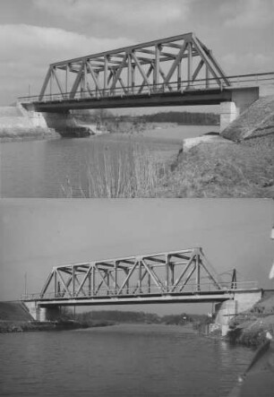 Alte Hiltruper Eisenbahnbrücke über den Dortmund-Ems-Kanal/Doppelbild