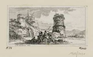 Turm, Blatt 2 der Folge "Diverses vues de Livonie"