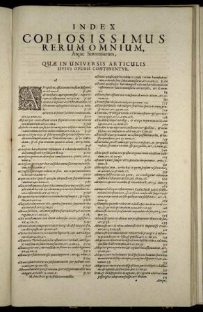 Index Copiosissimus Rerum Omnium [...]