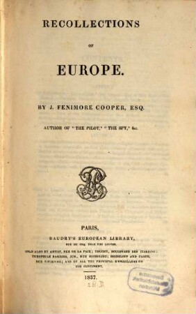 Recollections of Europe