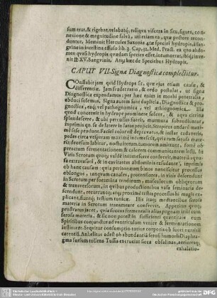 Caput VII. Signa Diagnostica complectitur