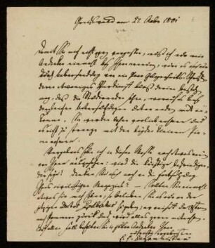 6: Brief von Emanuel Friedrich Hagemeister an Gustav Hugo, Greifswald, 27.11.1801