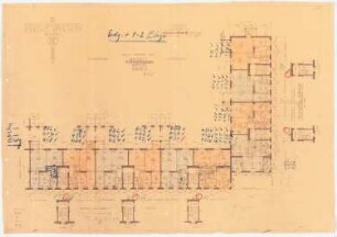 Siedlung Attilahöhe, Berlin-Tempelhof: Totilastraße 63-67, Wittekindstraße 77-79: Grundriss EG, OG