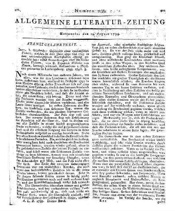 Hoven, F. W. v.: Geschichte eines epidemischen Fiebers, welches in den Jahren 1792 und 1793 in dem Wirtembergischen Marktflecken Asperg geherrscht hat. Nebst Bemerkungen über die Natur dieses Fiebers. Jena: Göpferdt 1795