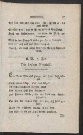 II. B. 7. Fab. Die beyden Maulesel