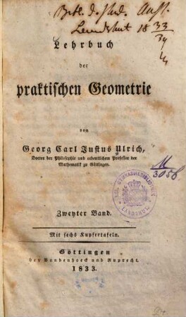 Lehrbuch der praktischen Geometrie, 2. Band