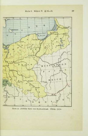 Politische Karte von Norddeutschland. Östliche Hälfte