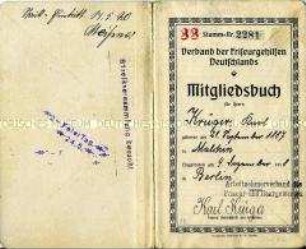 Mitgliedsausweis des Verbandes der Friseurgehilfen