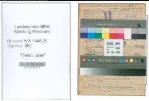Entnazifizierung Josef Thelen , geb. 24.08.1909 (Haendler)
