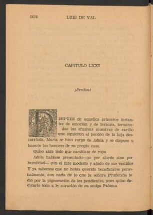 Capítulo LXXI - ¡Perdón!
