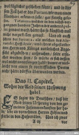 Das II. Capitel. Woher der Neid seinen Ursprung habe?