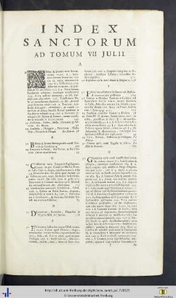 Index Sanctorum.
