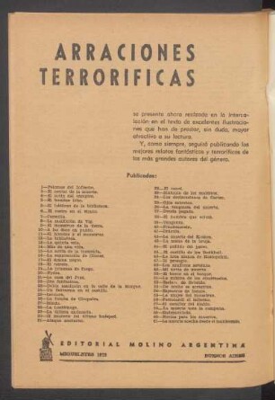 "Narraciones Terroríficas" publicados