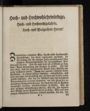 Hoch- und Hochwohlerhwürdige, Hoch- und Hochwohlgelahrte, Hoch- und Vielgeehrte Herrn!