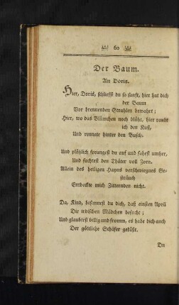 Der Baum. An Doris. [u. a.]