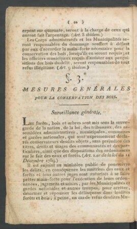 §. 3.e. Mesures Génerales pour La Conservation Des Bois