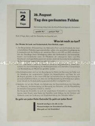 Propagandaflugblatt der SED zur Ernte 1960