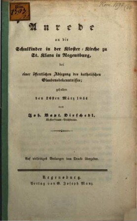 Anrede ... bei einer öffentlichen Ablegung des kath. Glaubensbekenntnisses