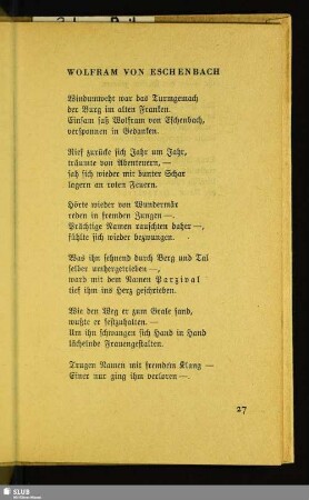 Wolfram Von Eschenbach
