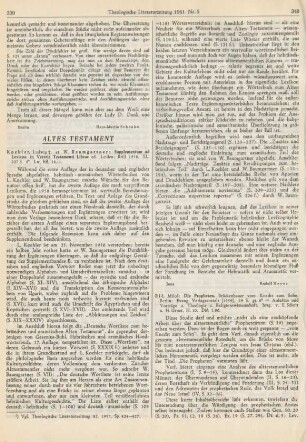 340-341 [Rezension] Bič, Miloš, Die Propheten