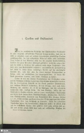 1. Quellen und Hülfsmittel