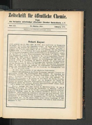 Heft XIX. 15. Oktober 1910. Jahrgang XVI.