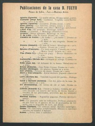 Publicaciones de la casa B. Fueyo