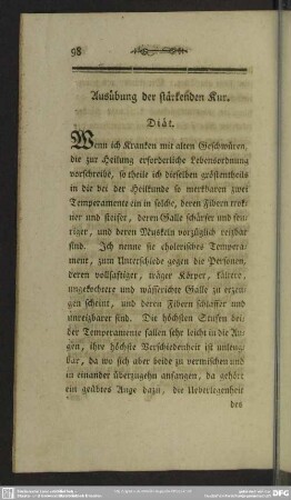 Ausübung der stärkenden Kur