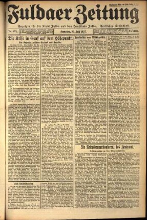 Ausgabe vom Samstag, den 30. Juli 1927.