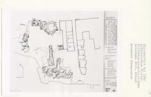 Literarisches Viertel, Berlin-Mitte (Diplomarbeit bei Willy Kreuer): Grundriss Obergeschoss 1:200