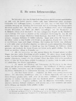 II. Die ersten Reformvorschläge.
