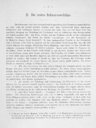 II. Die ersten Reformvorschläge.