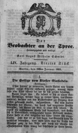 4. Stück, 22. Januar 1855