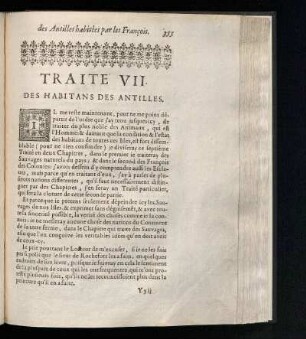 Traité VII. - Des habitans des Antilles.