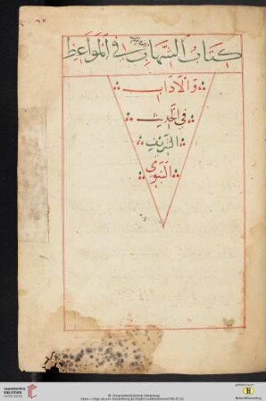 Verfasser noch nicht festgestellt (as-Sujūṭī ?): Šahāb fīʾl-Mawāʾiẓ