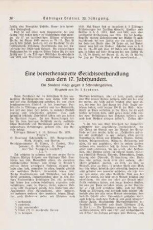 36-39 Eine bemerkenswerte Gerichtsverhandlung aus dem 17. Jahrhundert
