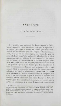 Anecdote de Pétersbourg