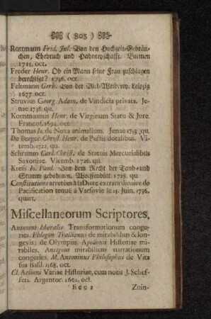 Miscellaneorum Scriptores.