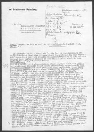 Unterheimbach mit Geddelsbach: Inspektionsbericht 1965