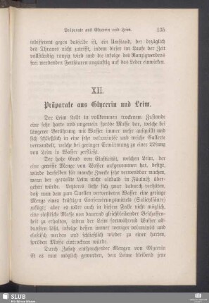 XII. Präparate aus Glycerin und Leim