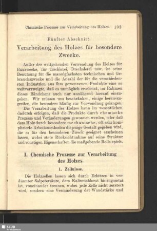 Fünfter Abschnitt. Verarbeitung des Holzes für besondere Zwecke