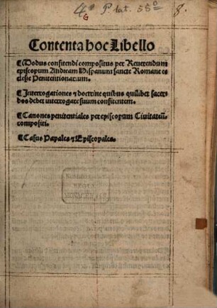 Contenta hoc Libello Modus confitendi
