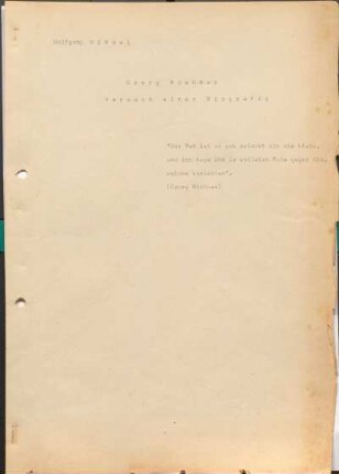 [W137]: Georg Büchner : Versuch einer Biographie